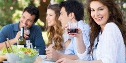 Group Of Friends Eating Outdoors