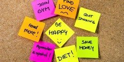 New year Resolutions Post it notes